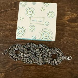 Stella & Dot Intricate Silver Bracelet